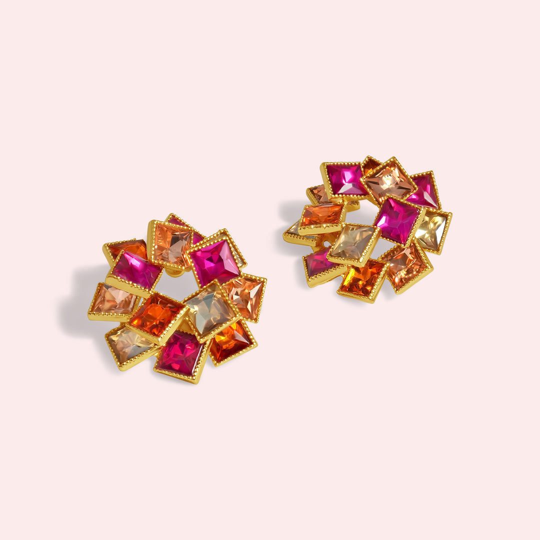 Square Crystals σκουλαρίκια με πέτρες Party Collection