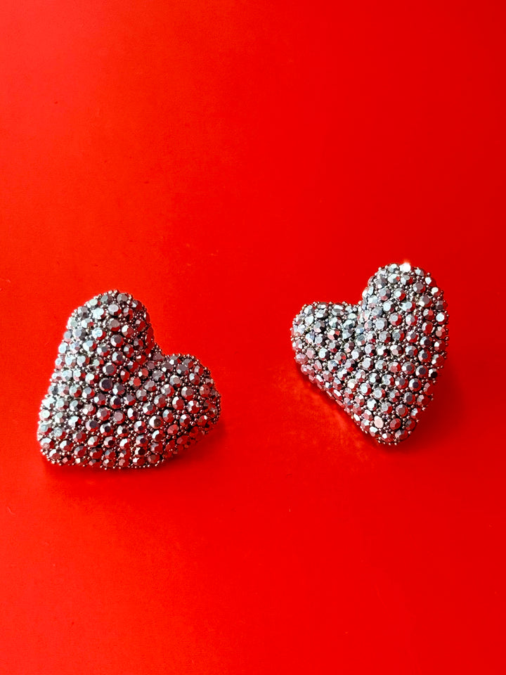 Love and Glitter σκουλαρίκια σε σχήμα καρδιάς
