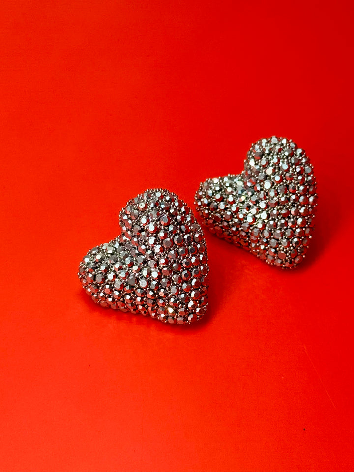 Love and Glitter σκουλαρίκια σε σχήμα καρδιάς