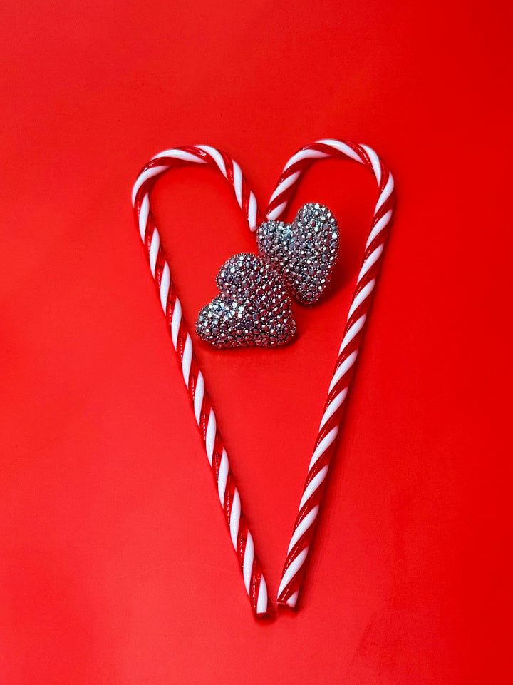 Love and Glitter σκουλαρίκια σε σχήμα καρδιάς