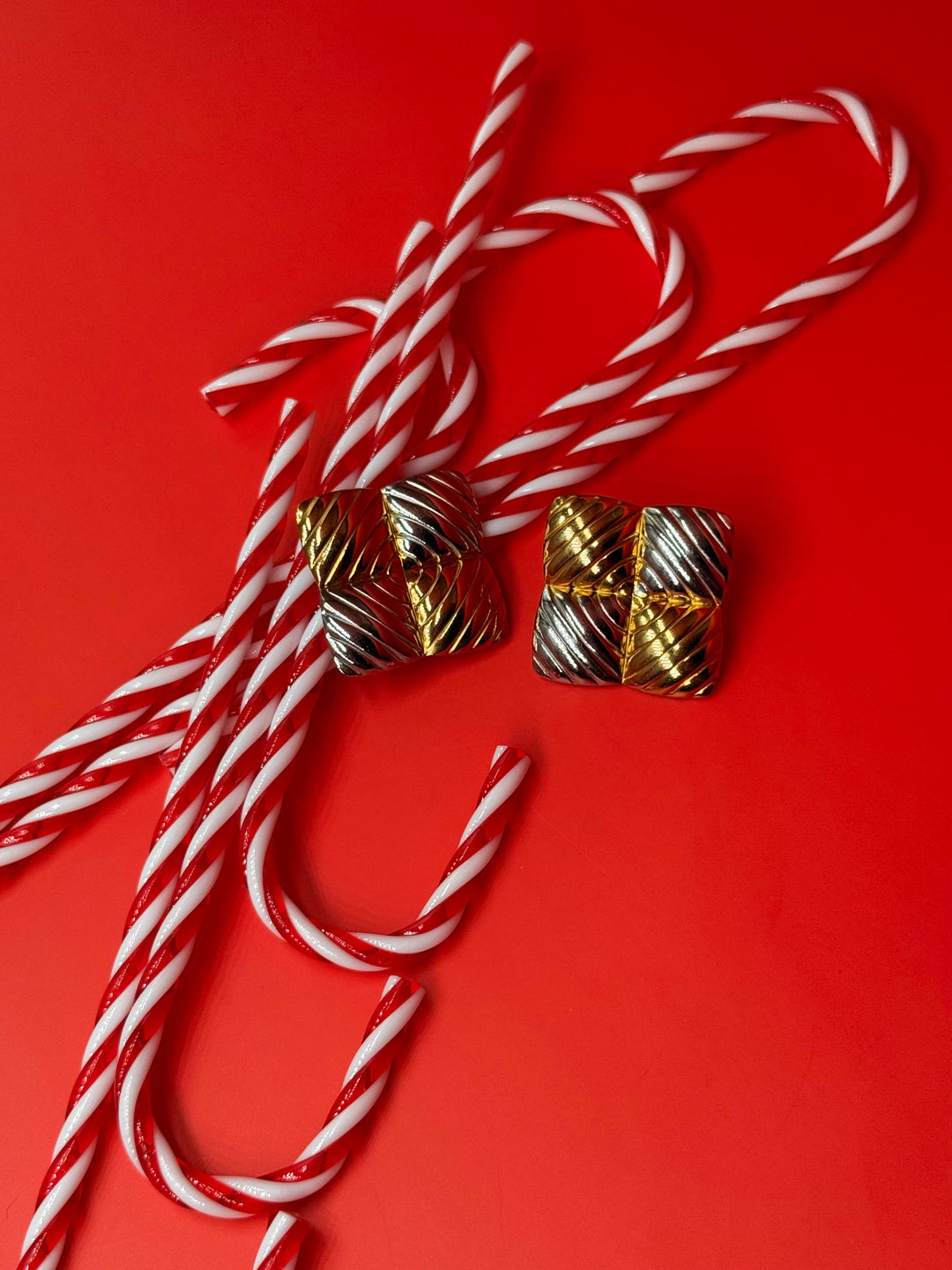 Olivia vintage σκουλαρίκια σε σχήμα ρόμβου χρυσό και ασημί